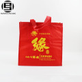 Printed red color non woven wine shopping bag